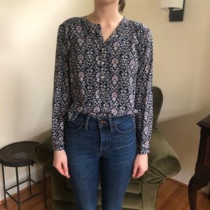 Loft Blue Floral Blouse